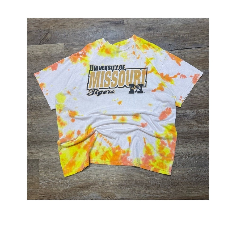J America University of Missouri Tigers Tie-Dye T-Shirt Mens Large Mizzou NCAA